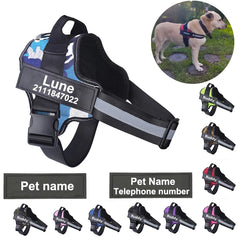 "Ultimate Reflective No-Pull Dog Harness with Custom ID Patch - Perfect for Outdoor Adventures!"