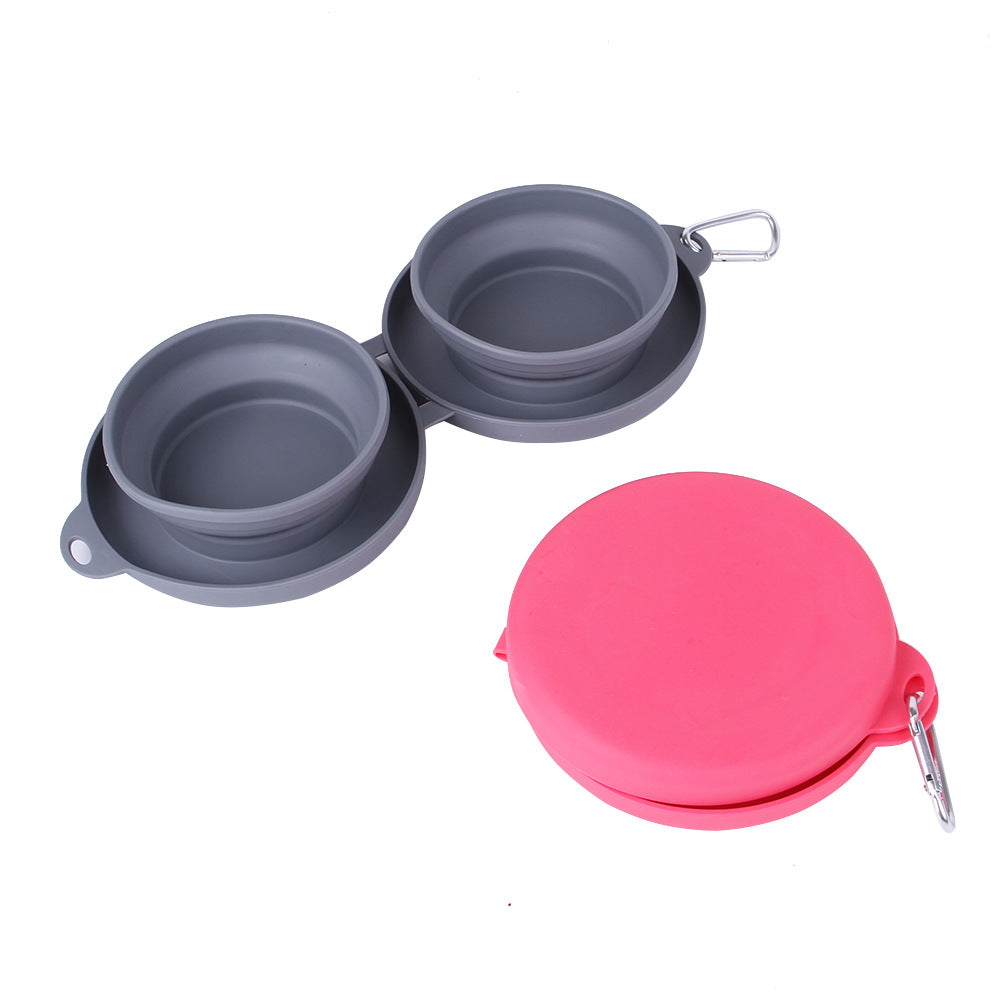 Foldable Pet Feeding Double Bowl