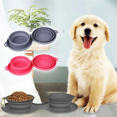 Foldable Pet Feeding Double Bowl