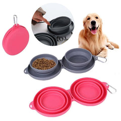 Foldable Pet Feeding Double Bowl